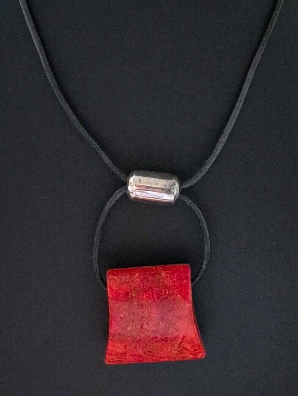 Retired Silpada,"Cardinal Rule" Sterling Silver Sponge CoralNecklace Adjustable